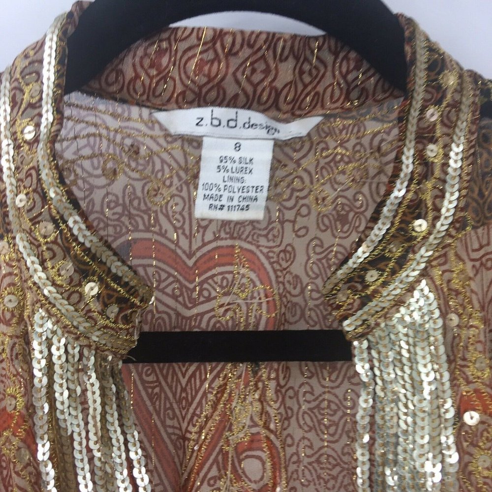 z.b.d. designs Silk/ Lurex Sheer Tunic Swim Cover - Picture 4 of 9